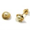 Brinco em ouro amarelo 18k com pérola