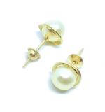 Brinco em ouro amarelo 18k com 2 pérolas - 2BPR0089