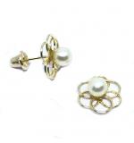 Brinco em ouro amarelo 18k com pérola - 2BPR0090
