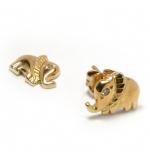 Brinco em ouro amarelo 18k feminino - Elefante - 2BRB019