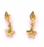 Brinco em ouro amarelo 18k feminino com diamantes - 2BRB0184