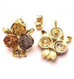 Brinco em ouro 18k - Rosas coloridas - 2BRO0017