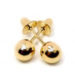 Brinco em ouro amarelo 18k feminino - Bola 3 mm - 2BRO0003