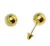 Brinco em ouro amarelo 18k feminino - Bola 5 mm