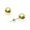 Brinco em ouro amarelo 18k feminino - Bola 6 mm
