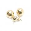 Brinco em ouro amarelo 18k feminino - Bola 6 mm