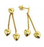 Brinco em ouro amarelo 18k - Feminino - Coração Brinco em ouro amarelo 18k - Feminino - Coração