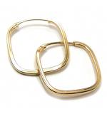 Argola africana em ouro amarelo 18k quadrada
