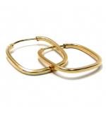 Argola africana em ouro amarelo 18k quadrada