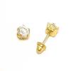 Brinco em ouro amarelo 18k com zirconia - 3,5 mm - 2BRZ0012