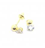 Brinco em ouro amarelo 18k feminino com zirconia - 2BRZ0016