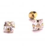 Brinco em ouro 18k com zirconia - 2BRZ0021