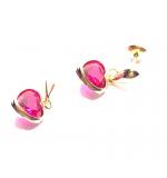 Brinco em ouro 18k feminino com zircnia - Corao - 2BRZ0029