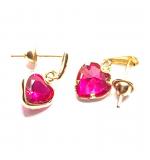 Brinco em ouro 18k feminino com zircnia - Corao - 2BRZ0029