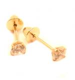 Brinco em ouro 18k feminino com zirconia - 2BRZ0137
