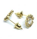 Brinco em ouro 18k com zirconia - Flor - 2BRZ0219