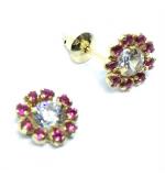 Brinco em ouro 18k com zirconia - 2BRZ0220