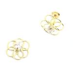 Brinco em ouro 18k feminino com zirconia - 2BRZ0271