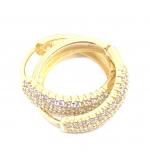 Brinco em ouro 18k feminino com zircônia - 2BRZ0274