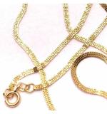 Colar em ouro 18k - Veneziana Feminina Tripla - 45 cm - 2CLO0149