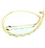 Colar em ouro 18k - Cadeado achatado - Feminino - 50 cm - 2CLO0590