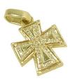 Crucifixo em ouro amarelo 18k com brilhantes - 2CZB0016