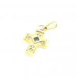 Crucifixo em ouro amarelo 18k com brilhantes - 2CZB0022