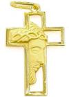 Face de Jesus Cristo em cruz vazada de ouro 18k - 2CZO0035