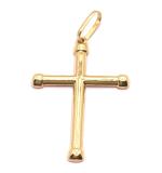 Crucifixo em ouro 18k  - Estampa liso - 2CZO0059