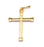 Crucifixo em ouro 18k  - Estampa liso - 2CZO0059