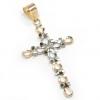 Cruz de ouro amarelo e branco 18k - vazado Cruz de ouro amarelo e branco 18k - vazado