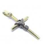 Crucifixo em ouro amarelo e branco 18k - 2CZO0316 Crucifixo em ouro amarelo e branco 18k - 2CZO0316
