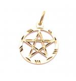 Medalha Estrela de Davi em ouro amarelo 18k - 2MEO0023