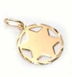 Medalha Estrela de David em ouro 18k - 2PIO0270