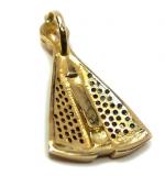 Pingente em ouro amarelo 18k com safiras - N. Sra. Aparecida - 2PIS0058