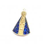 Pingente em ouro 18k com zirconias - N.Sra.Aparecida - 2PIZ0058