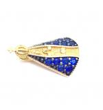 Pingente em ouro 18k com zirconias - N.Sra.Aparecida - 2PIZ0058