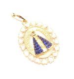 Pingente em ouro 18k com zirconias - N.Sra.Aparecida - 2PIZ0064