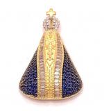 Pingente em ouro 18k com zirconias - N.Sra.Aparecida - 2PIZ0085