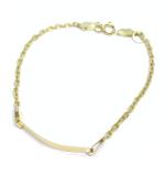 Pulseira com chapa Infantil em ouro 18k - 2PUO0066