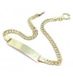 Pulseira com chapa Infantil em ouro 18k - 2PUO0077