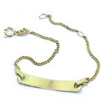 Pulseira com chapa Infantil em ouro 18k - 2PUO0095