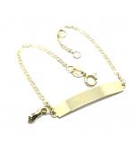 Pulseira feminina com chapa em ouro 18k para criança Pulseira feminina com chapa em ouro 18k para criança