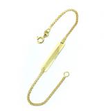 Pulseira feminina de chapa INFANTIL em ouro amarelo 18k - 2PUO0608 Pulseira feminina de chapa INFANTIL em ouro amarelo 18k - 2PUO0608