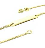 Pulseira feminina de chapa INFANTIL em ouro amarelo 18k - 2PUO0608