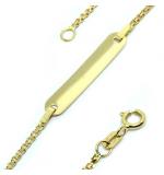 Pulseira feminina de chapa INFANTIL em ouro amarelo 18k - 2PUO0608