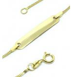 Pulseira feminina de chapa infantil em ouro amarelo 18k - 2PUO0609