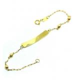 Pulseira feminina de chapa infantil em ouro amarelo 18k - 2PUO0611 Pulseira feminina de chapa infantil em ouro amarelo 18k - 2PUO0611