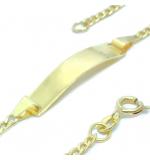 Pulseira INFANTIL masculina de chapa em ouro amarelo 18k - 2PUO0621