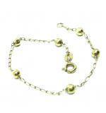 Pulseira feminina de bolinhas infantil em ouro 18k -2PUO0641